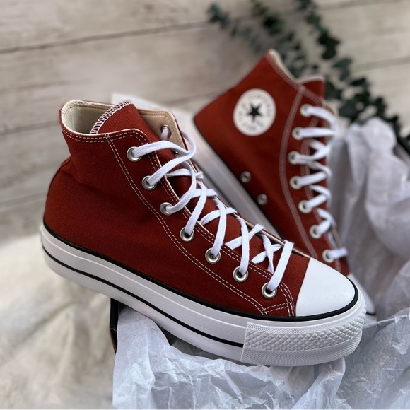 NEW Converse Womens Size 9 Chuck Taylor All Star Platform High Brick Red Shoe - Picture 4 of 9